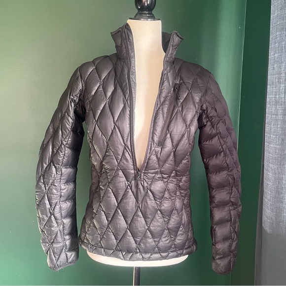 Vintage MEC Down Filled 3/4 Zip Puffer Jacket - Black Winter Down Coat - Picture 4 of 16